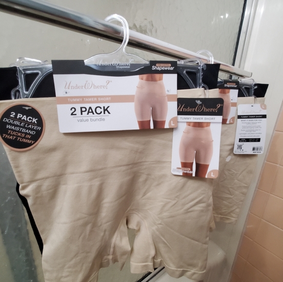 NWT UnderWhere 2PK Tummy Tamer ShapShorts; Double Layer Waistband; L Size; $30. - Picture 4 of 10